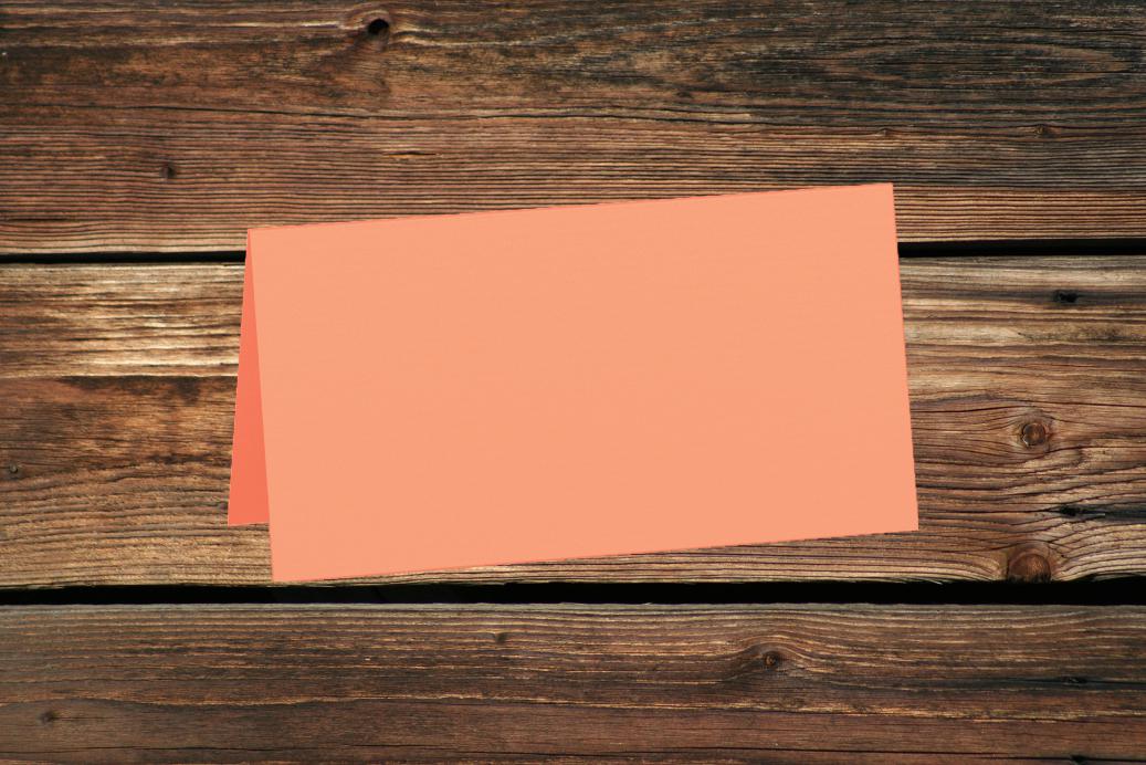 Tischkarten 50/100x100 mm Coral gerippt 220 g/qm